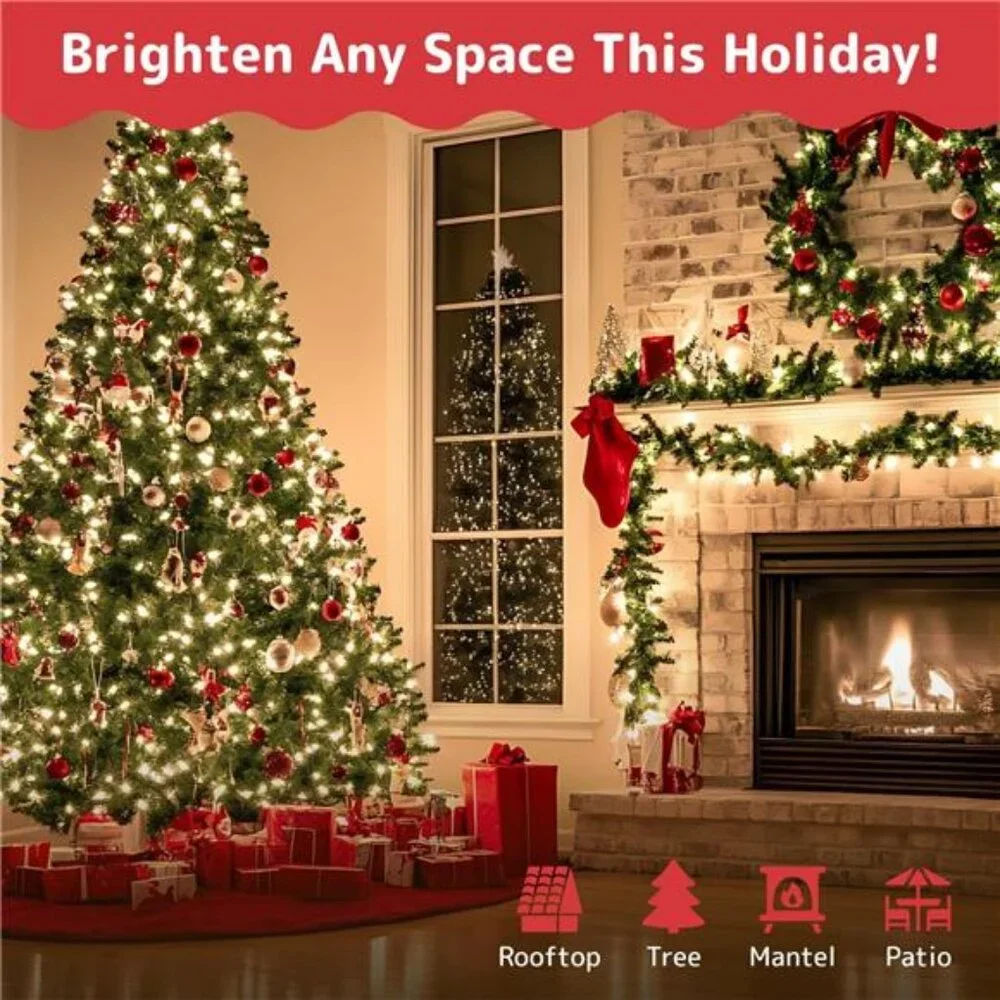 christmas string lights warm white 50 count indoor outdoor tree lights xmas